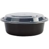 Premium Deep Round Black Containers - 9" (Pack of 3)