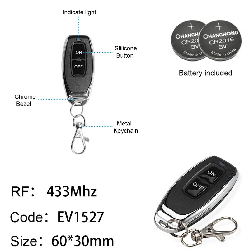 QIACHIP Light Switch and Mini Receiver Kit, 200ft RF Range,AC