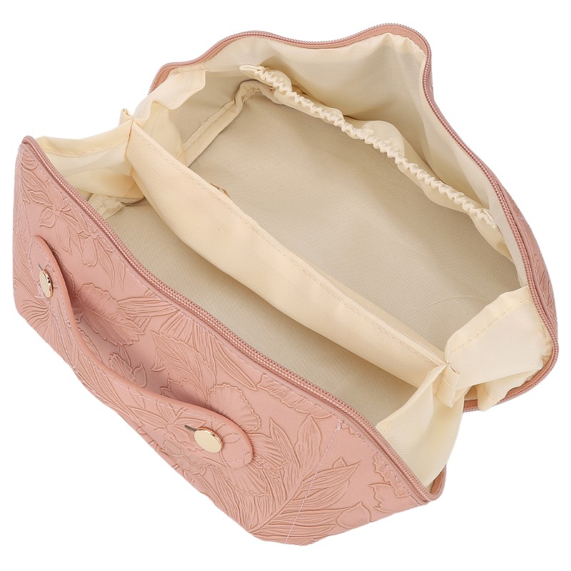 Make Up Cosmetic Bag PU Leather 180 Degree Opening Large