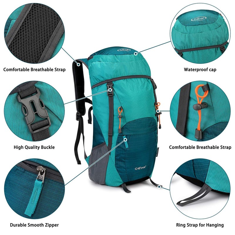 G4Free 40L Lightweight Foldable Hiking Backpack Travel Camping Trekking Daypack