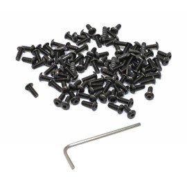 iexcell 100 Pcs #6-32 x 3/8" Alloy Steel 10.9 Grade Hex Socket Button Head Cap Screws Bolts Kit, Black Oxide Finish