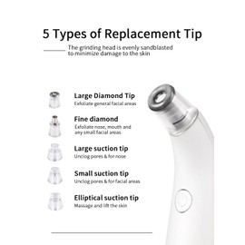 NEWDERMO 2-in-1 Microdermabrasion Machine,Blackhead Remover Pore Vacuum, Professional for Skin Care(White)