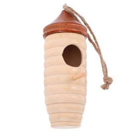 BESPORTBLE Garden Decor Wooden Hummingbird House Nesting Box for Birds Natural Swing Nest Outdoor Use