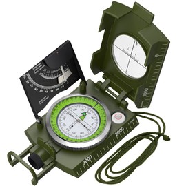 Proster IP65 Hiking Compass, Compass Survival for Geometry, Professional Military Compass with Sighting Clinometer for Camping Hunting Hiking Geology Activities