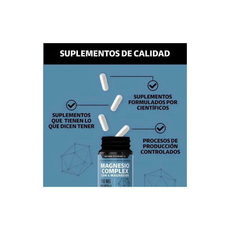 Beyond Vitamins Magnesio Complex Citrato Polvo Glicinato Gluconato Óxido Vitaminas