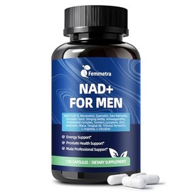 Suplementos NAD+ para hombres con palma enana americana | Energía celular todo en uno, apoyo de próstata y suplemento de óxido nítrico con resveratrol