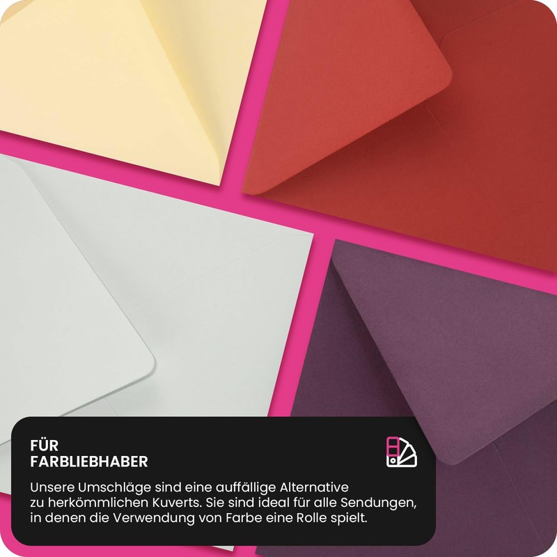 Netuno Sirio Colour Lampone Red Envelopes Square 153 x 153