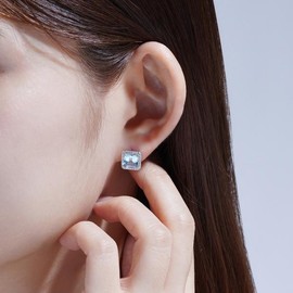 [SUMMER BRIGHT]Shining blue topaz gemstone earringsOTE123705RWL plating color / [SUMMER BRIGHT]샤이닝 블루 토파즈 원석 귀걸이OTE123705RWL 도금컬러