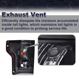 PIT66 Tail Lights Assembly Compatible With Ford F150 2015-2017 Smoky Lens Rear Lights Brake Lamps Drive & Passenger Side 【FL3Z13405A-PFM, FO2800239, FL3Z13404A-PFM, FO2801239 】