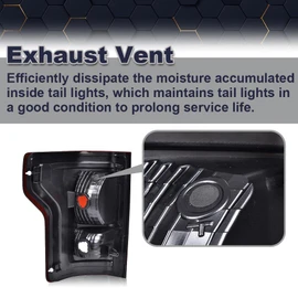 PIT66 Tail Lights Assembly Compatible With Ford F150 2015-2017 Smoky Lens Rear Lights Brake Lamps Drive & Passenger Side 【FL3Z13405A-PFM, FO2800239, FL3Z13404A-PFM, FO2801239 】