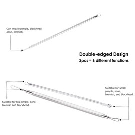 4Pcs Stainless Steel Blackhead Extractor Tool Facial Comedone Acne Blemish Remover Kit Treatment Set VCXN