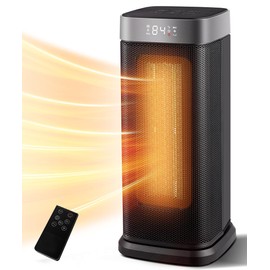 Sunnote Space Heater for Indoor Use, 1500W Electric & Portable Ceramic Heaters with 80°Oscillating, Thermostat, 5 Modes, 24Hrs Timer, Room Heater with Remote, Fast Heating Safe for Bedroom Room Use