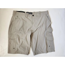 Iron Co. Mens Hybrid Cargo Short, Washed Stone, 38