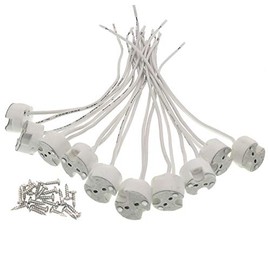 Mr16 Socket,10 Pack 2 Pin Halogen Mr16 Lamp Holder Gu5.3 Socket GY6.35 Ceramic Lamp Holder with M3 Clearance Hole Fixings.
