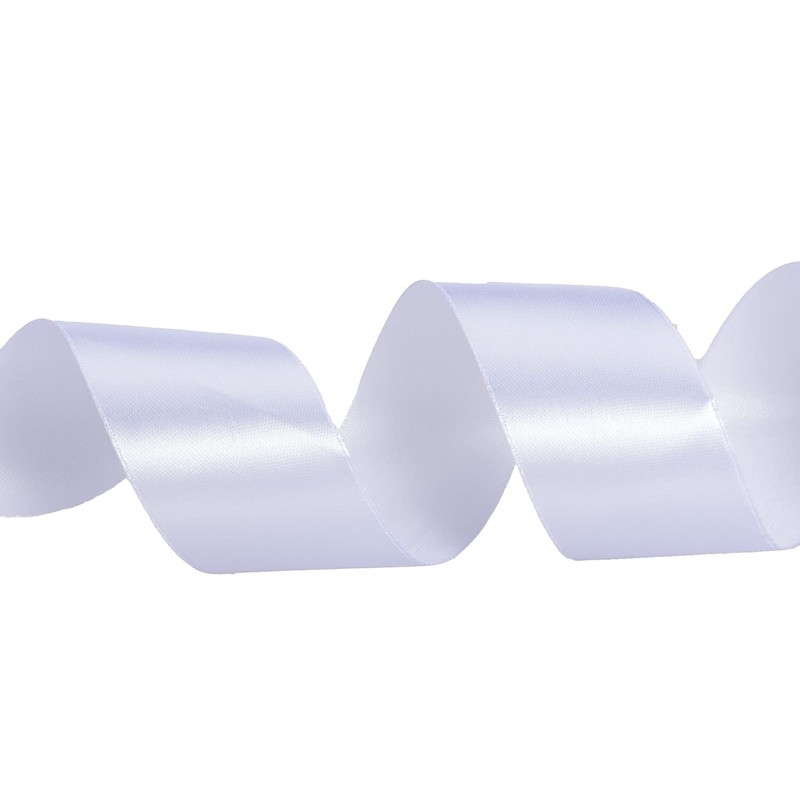 YASEO 1 1/2 Inch White Solid Satin Ribbon, 50 Yards