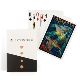 Lantern Press Sarasota, Florida, Sea Turtle Paper Mosaic (52 Playing Cards, Poker Size Card Deck with Jokers)