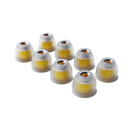 TANGZU Tang Sancai Noble Version Balanced Bore Eartips, Liquid Silicone Medical Grade Hypoallergic Ear Plugs for in-Ear Monitor, Venturi Stainless Steel Filter Zone Design IEM Ear Tips (S- 4 Pairs)