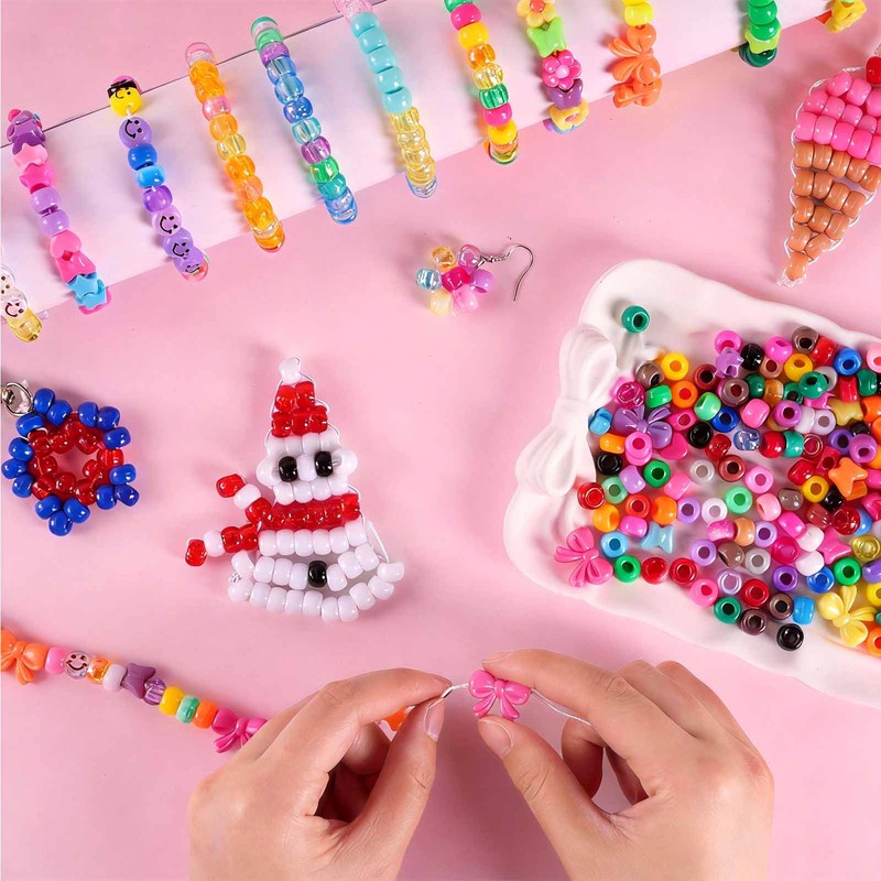 1000 Pcs Pony Beads, 9 x 6 mm Colourful Kandi