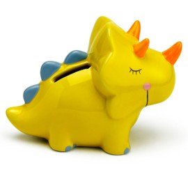 Mousehouse Gifts Adorable Dinosaur Money Box/Piggy Bank for Girl/Boy/Children (Yellow Triceratops)
