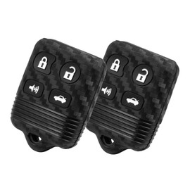 WORCAS 2 Pcs Key Fob Cover Case Compatible with Jaguar S-Type X-Type XK8 XKR & Compatible with Lincoln Aviator Continental LS Mark VIII Navigator & Compatible with Mercury Cougar Marquis 4 Button