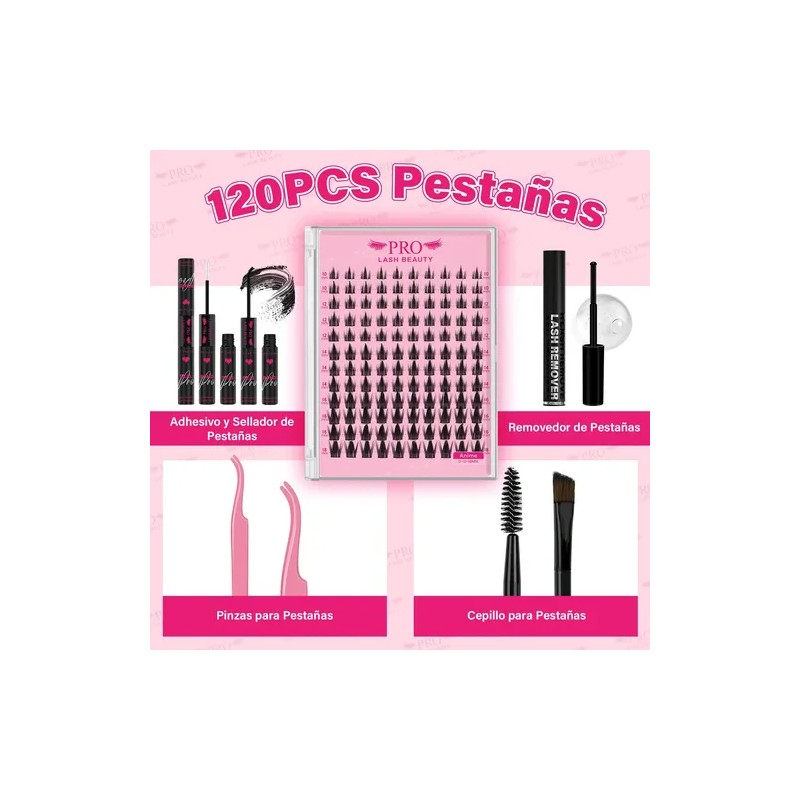 Extensiones De Pestañas Kit Efecto Manga Anime Mixto Lash