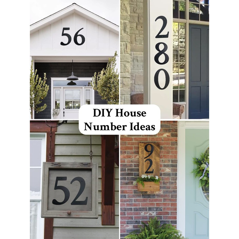 Modern Extra Large House Number, Solid Steel in Black, Fine