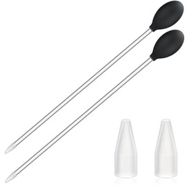 Boao 2 sets Long Pipette for Fish Tank Coral Food Feeder Long Syringe aquarium coral feeding tube for Marine Fish Reef Aquatic Plant Spider Snake Lizard(Black)