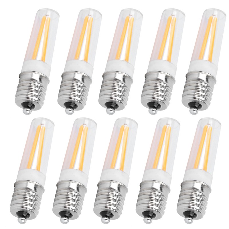 10Pcs E17 Long Filament Bulbs AC110V 3W for Chandelier Ceiling