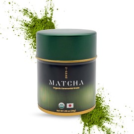 Nippon Matcha – First Harvest, Ceremonial Grade Organic Matcha from Uji, Kyoto – Stone-Ground, Lab-Tested for Purity – Smooth Taste, Vibrant Color (1.06oz)