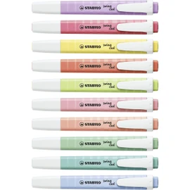 STABILO Highlighter swing cool Pastel - 5 x Pack of 8 - Cloudy Blue, Touch of Turquoise, Hint of Mint, Pink Blush, Dash of Lime, Mellow Coral Red, Milky Yellow, Lilac Haze