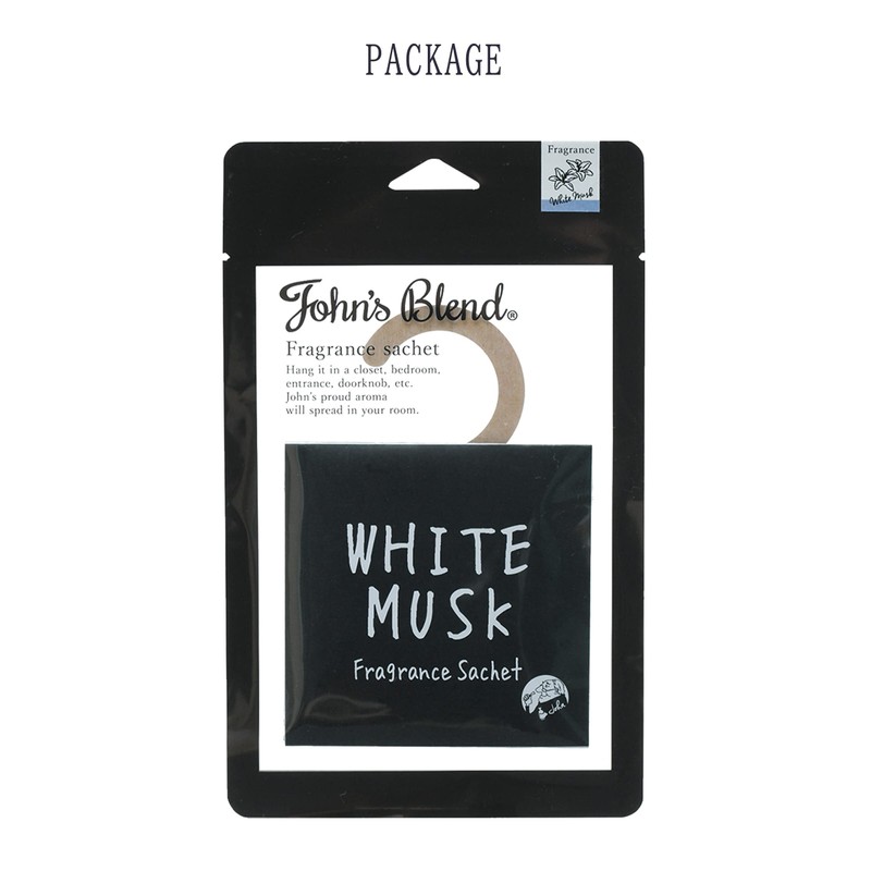 John's Blend OA-JON-41-1 Fragrance Sachet, White Musk, Deodorizing Ingredients, Room