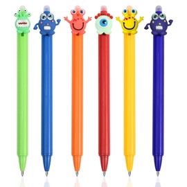 DOMAXWILL Erasable Ballpoint Pen, Pack of 6 Blue Rollerball Pens, Erasable, 0.5 mm Erasable Pens Ballpoint Pens, Erasable Rollerball Pen, Students, School, Office