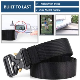 Mozeto Tactical Belt, Unisex Military Belt with Quick Release Metal Buckle. Nylon Belt for Outdoor, Work, Military, Leisure, Hunting - Army Green