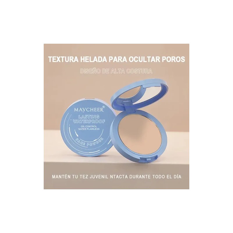 Base Maquillaje Polvo Compacto Fijador Mate 2 Unidades