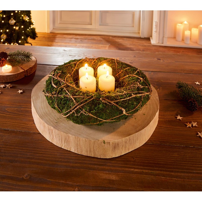 Moss Wreath, Decorative Wreath, Door Wreath, Advent Wreath Approx. Diameter