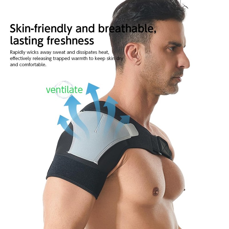 RUNZI Shoulder Stability Brace Adjustable Shoulder Support with Pressure Pad,