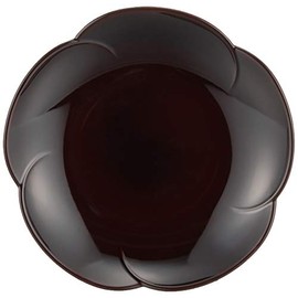 Mitani M17347-5 Yamanaka Lacquerware Medium Plate, Dark Brown, 5.9 inches (15 cm), Yamanaka Lacquerware, Plum Shape, 5.0