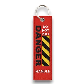 Streetculture Attention! Danger - Do Not Pull - Key Ring - Robust Design, Eye-catching Warning Colour, Lanyard, Key Tag, Lanyard for Car, Motorcycle, Boat etc