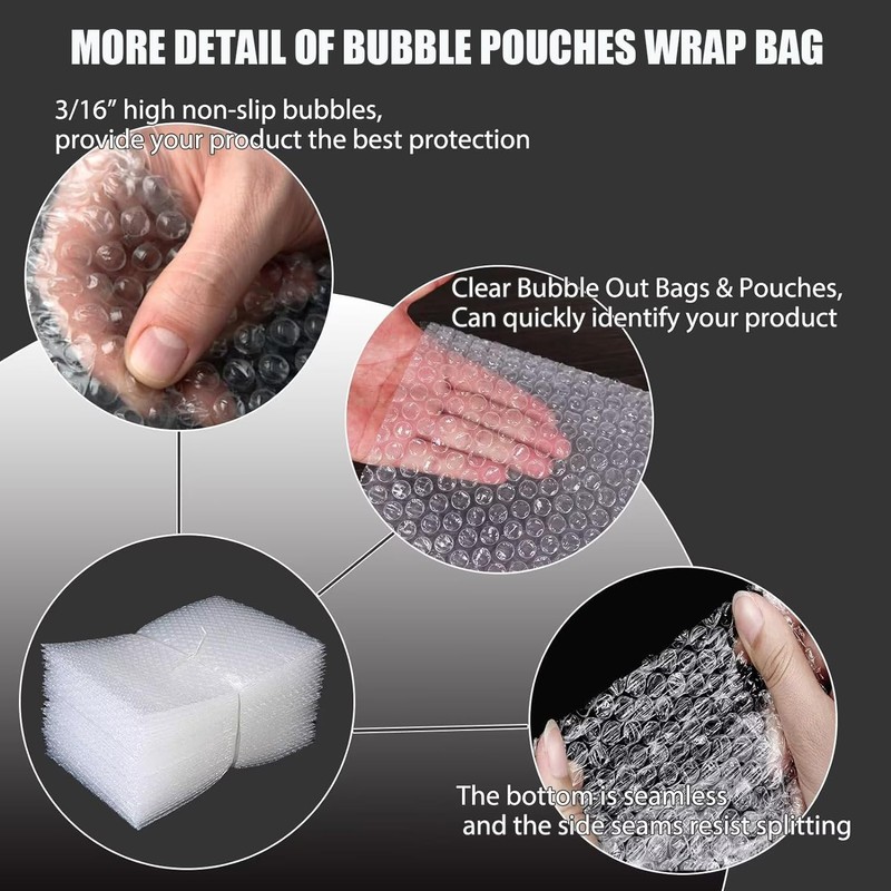 EVADOW 100Pack 15cmx20cm Bubble Out Bags Bubble Pouches Wrap Cushioning