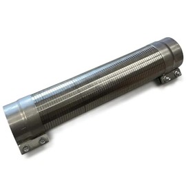 Stainless Steel Flexible Exhaust Flex Pipe w/Band Clamps - 3" (76mm) 11" Long