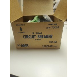 Zinsco (1) Zinsco RC38 CU-AL Two Pole Thin  Circuit Breaker 30 Amp 120/240V NEW OLD STk