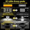 8 Pods 216 LEDs Five Side White Rock Lights with