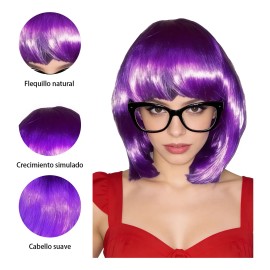 5 Peluca Lacia Corta Colores Fantasia Batucada Disfraz