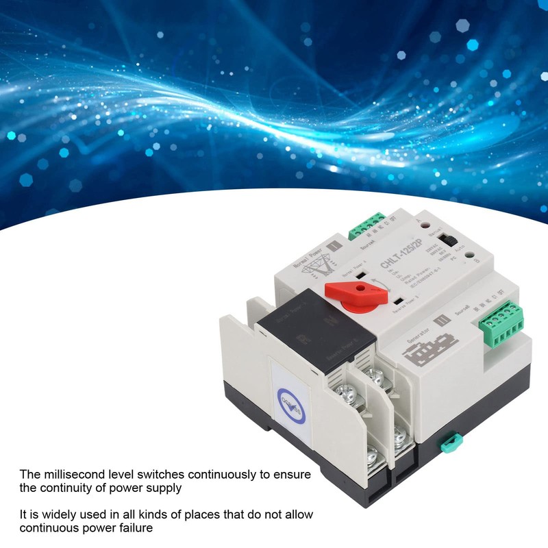 Dual Power Automatic Transfer Switch, CHLT-125/2P AC230V Millisecond Power Transfer