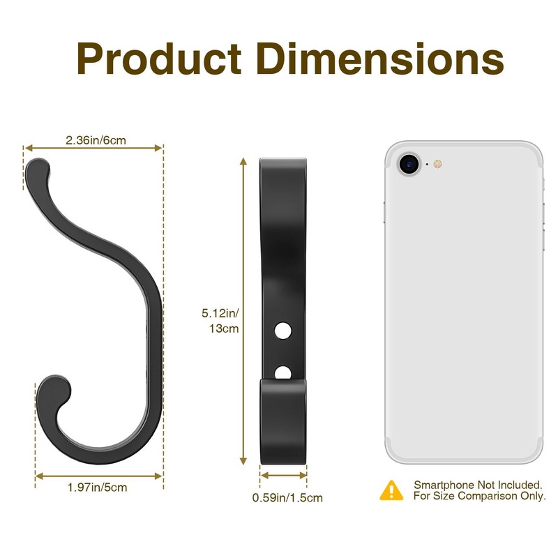 bussdis Coat Hooks Wall Mount for Hanging, Heavy Duty Backpack