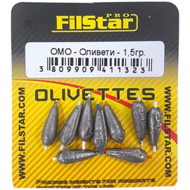 PRO FILSTAR Inline Olivette Fishing Lead Set 9 x 1.5 g - Lead Weights - Dropshot Lead - Fishing Lead Set - Lead Fishing - Fishing Weights - Fishing Drop Shot Lead - Fishing Accessories - Scrap Lead -