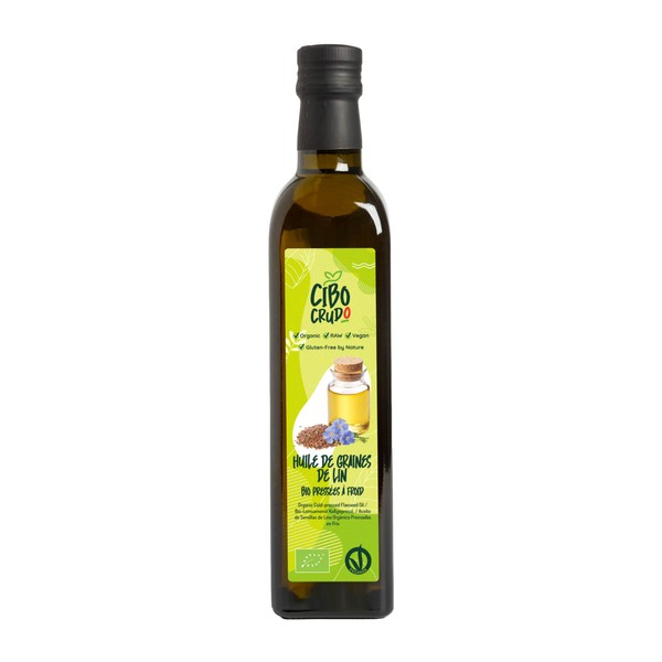 Organic Food Linseed Oil – 500 ml Raw and Pure Cold Pressed Organic Linseed Oil Rich in Antioxidants Calcium and Omega 3 Flax Seed Oil.