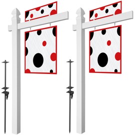 Casafield 72" x 36" Real Estate Sign Post for Open House and Yard Sale Signs with Flat Cap and Gothic Cap Options - Vinyl PVC - White - 2 Pack