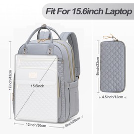 Tealari Laptop Backpack for Women,15.6 Inch Laptop Backpack for Work,Water Resistant Travel Backpack,College Bookbag with Wallet