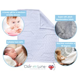 Clair de Lune | Marshmallow Baby blanket | 90 x 70cm | Essential Super Soft 100% Polyester for newborn
